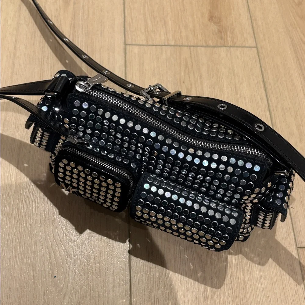 Michael Kors Dakota Small Studded Suede Shoulder - Picture 3 of 5